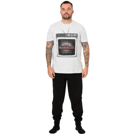Grey-Black - Front - WandaVision Mens TV Pyjama Set