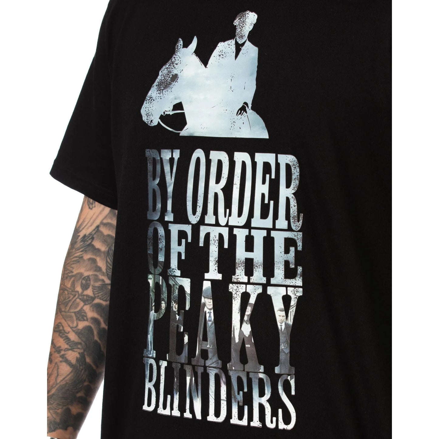 Black - Pack Shot - Peaky Blinders Mens By Order Long Pyjama Set