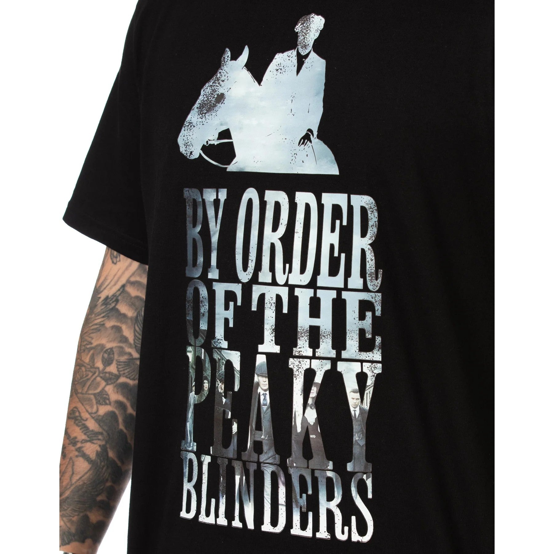 Black - Pack Shot - Peaky Blinders Mens By Order Long Pyjama Set