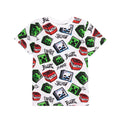 White-Black - Side - Minecraft Childrens-Kids Creeper T-Shirt (Pack of 2)