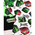 White-Black - Pack Shot - Minecraft Childrens-Kids Creeper T-Shirt (Pack of 2)