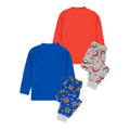 Blue-Red-Grey - Back - Paw Patrol Childrens-Kids Chase & Marshall Long Pyjama Set (Pack of 2)