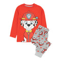 Blue-Red-Grey - Side - Paw Patrol Childrens-Kids Chase & Marshall Long Pyjama Set (Pack of 2)