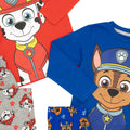 Blue-Red-Grey - Close up - Paw Patrol Childrens-Kids Chase & Marshall Long Pyjama Set (Pack of 2)