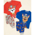 Blue-Red-Grey - Close up - Paw Patrol Childrens-Kids Chase & Marshall Long Pyjama Set (Pack of 2)