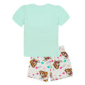 Teal-Grey - Back - Paw Patrol Childrens-Kids Skye & Everest Short Pyjama Set