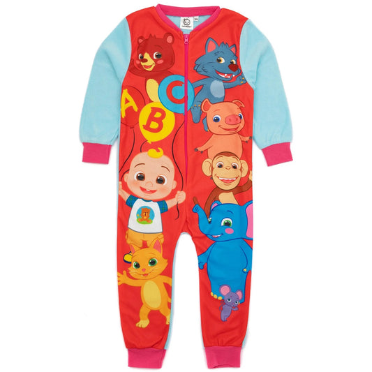 Orange-Blue - Front - Cocomelon Childrens-Kids ABC Sleepsuit