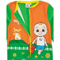 Green-Orange-Yellow - Pack Shot - Cocomelon Childrens-Kids MacDonald Farm Baby JJ Sleepsuit