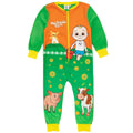 Green-Orange-Yellow - Front - Cocomelon Childrens-Kids MacDonald Farm Baby JJ Sleepsuit