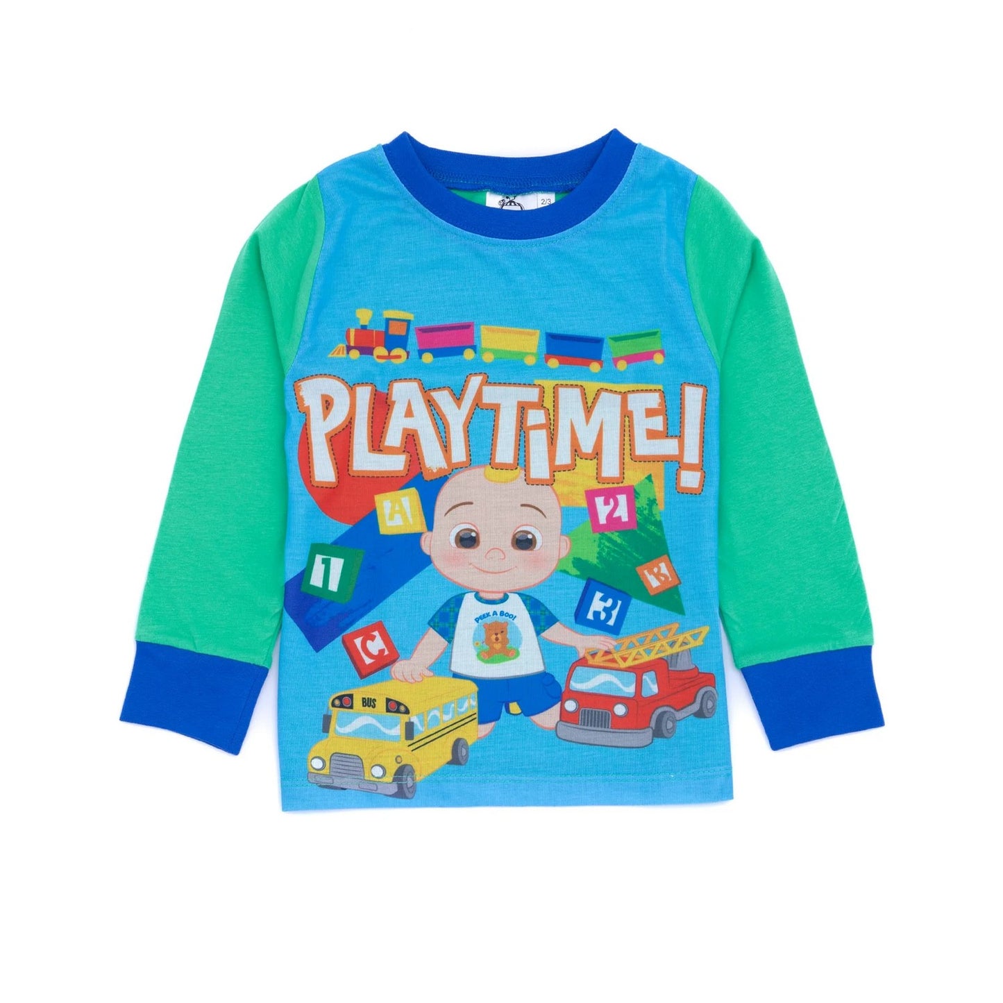 Blue-Green - Back - Cocomelon Boys Playtime! Long Pyjama Set