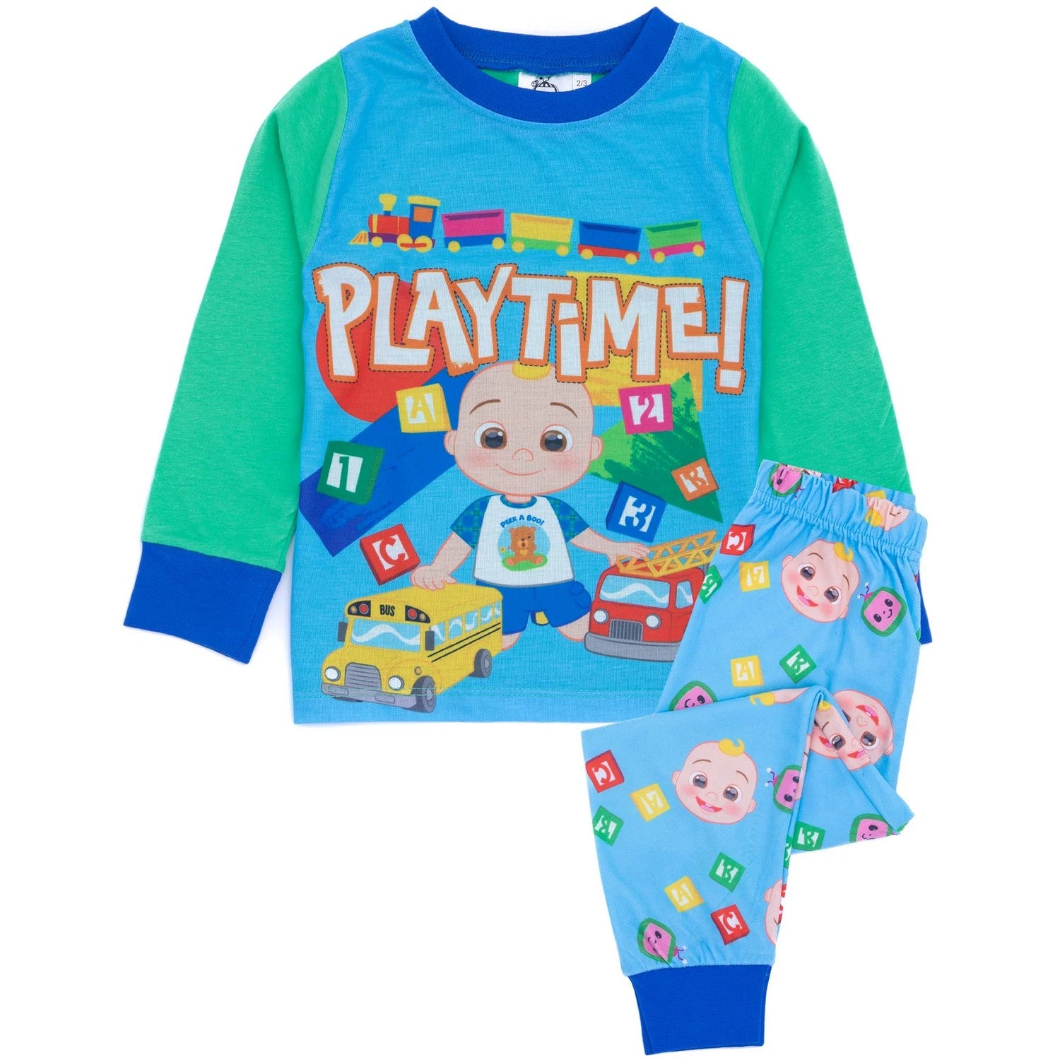 Blue-Green - Front - Cocomelon Boys Playtime! Long Pyjama Set