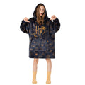 Navy - Back - Harry Potter Childrens-Kids Icons Oversized Hoodie