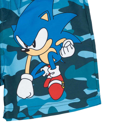 Blue - Side - Sonic The Hedgehog Boys Swim Shorts