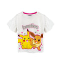 White-Pink - Back - Pokemon Girls Besties Pikachu & Eevee Frill Long Pyjama Set