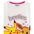 White-Pink - Side - Pokemon Girls Besties Pikachu & Eevee Frill Long Pyjama Set