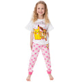 White-Pink - Close up - Pokemon Girls Besties Pikachu & Eevee Frill Long Pyjama Set