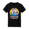 Black - Front - Stranger Things Childrens-Kids Characters Logo T-Shirt