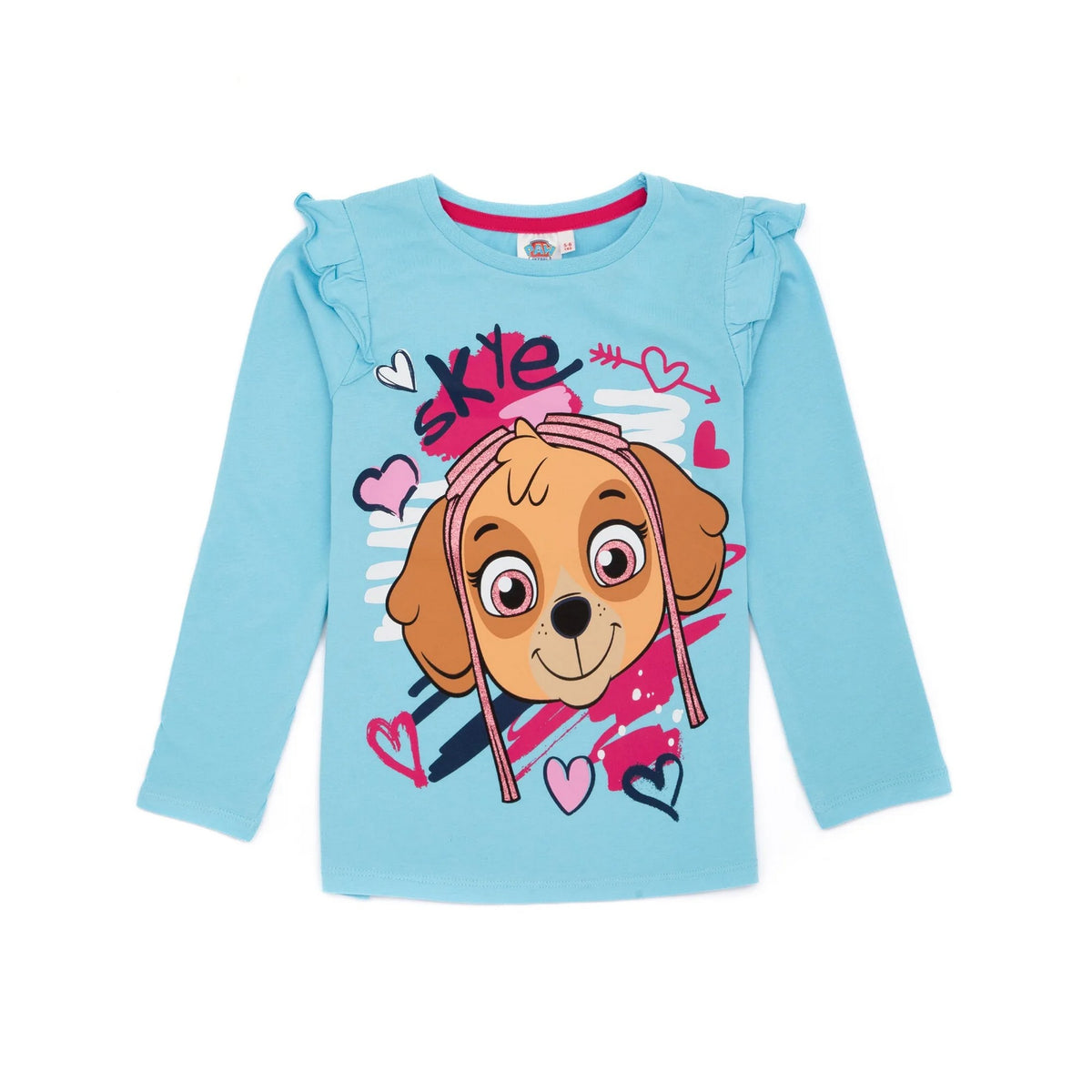 Blue-Pink - Back - Paw Patrol Girls Long-Sleeved Pyjama Set