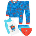 Blue-Red - Front - Paddington Bear Childrens-Kids Pyjama Set