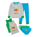 Grey-Blue-Green - Front - Hey Duggee Childrens-Kids Pyjama Set