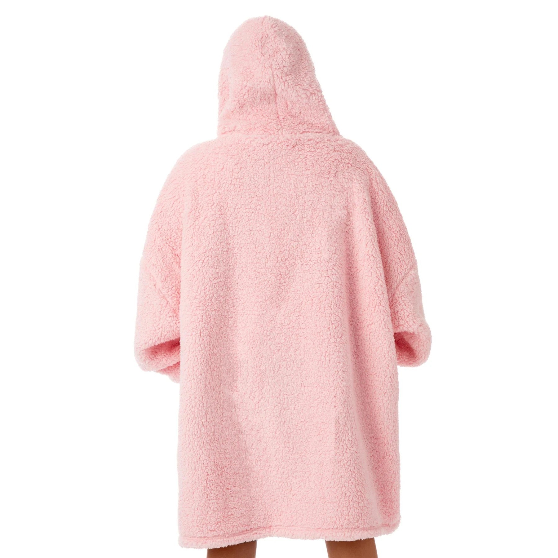 Pink - Back - Barbie Womens-Ladies Sherpa Hoodie Blanket