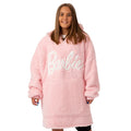 Pink - Front - Barbie Womens-Ladies Sherpa Hoodie Blanket