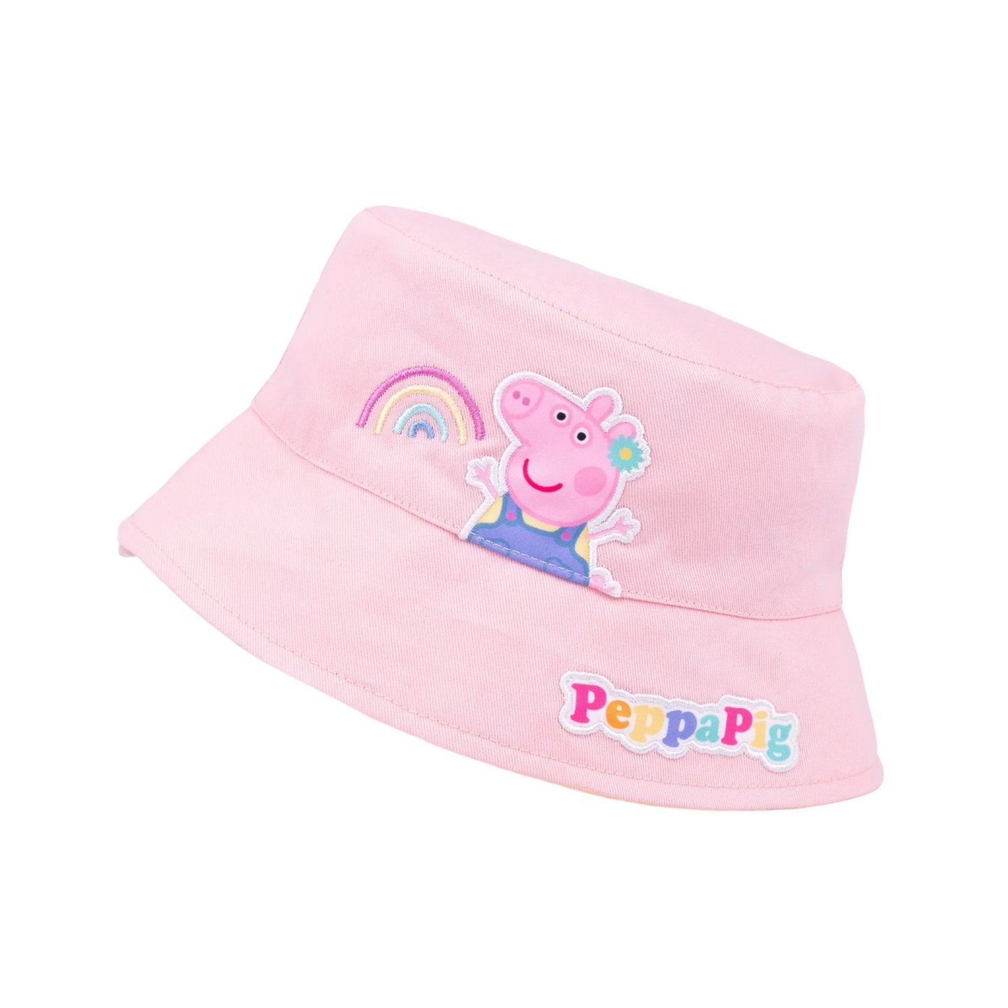 Pink-Yellow - Side - Peppa Pig Girls Reversible Bucket Hat