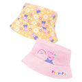 Pink-Yellow - Front - Peppa Pig Girls Reversible Bucket Hat