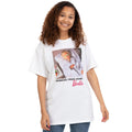 White - Side - Barbie Womens-Ladies Working from Home T-Shirt