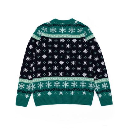 Green - Back - SpongeBob SquarePants Mens Squidward Christmas Jumper