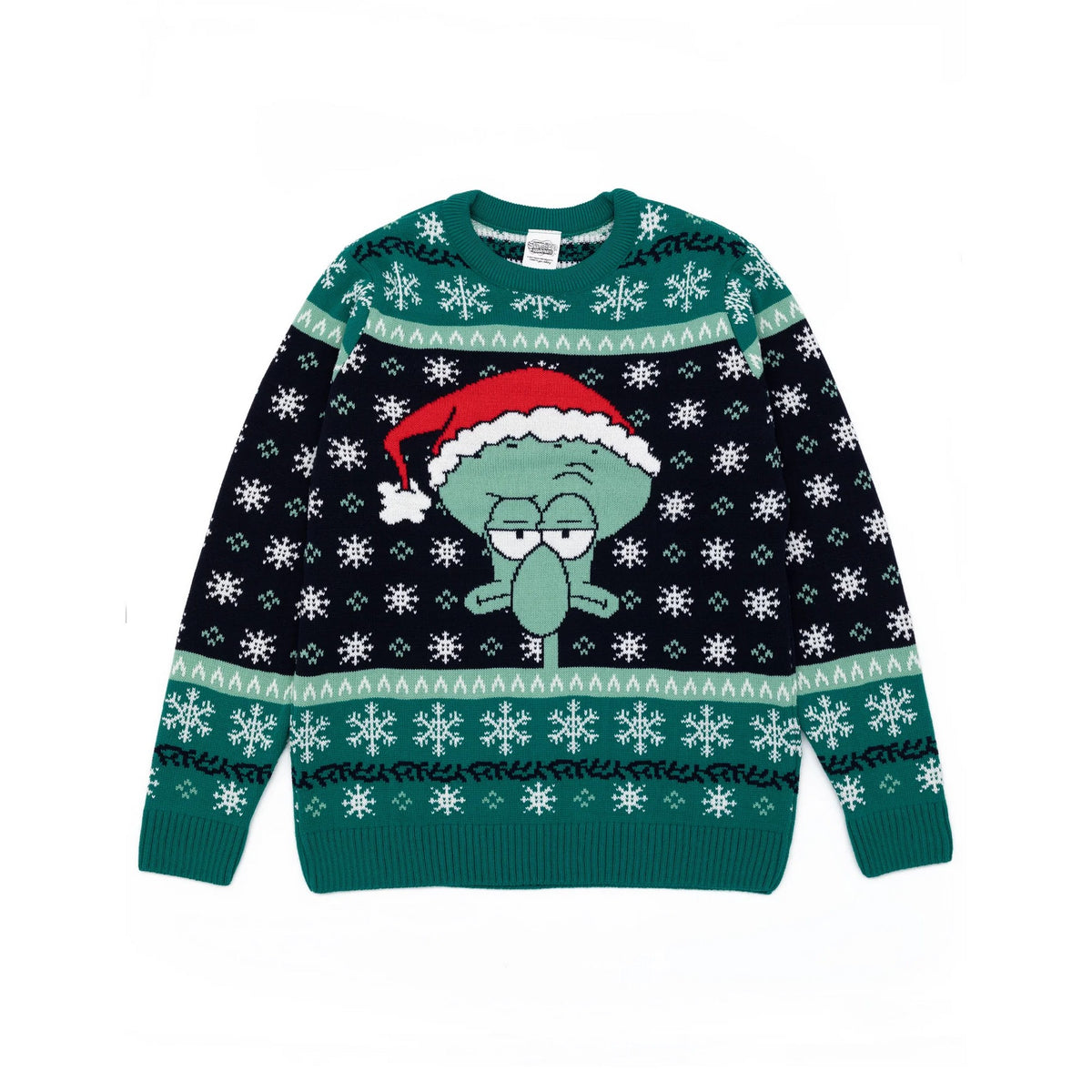 Green - Front - SpongeBob SquarePants Mens Squidward Christmas Jumper