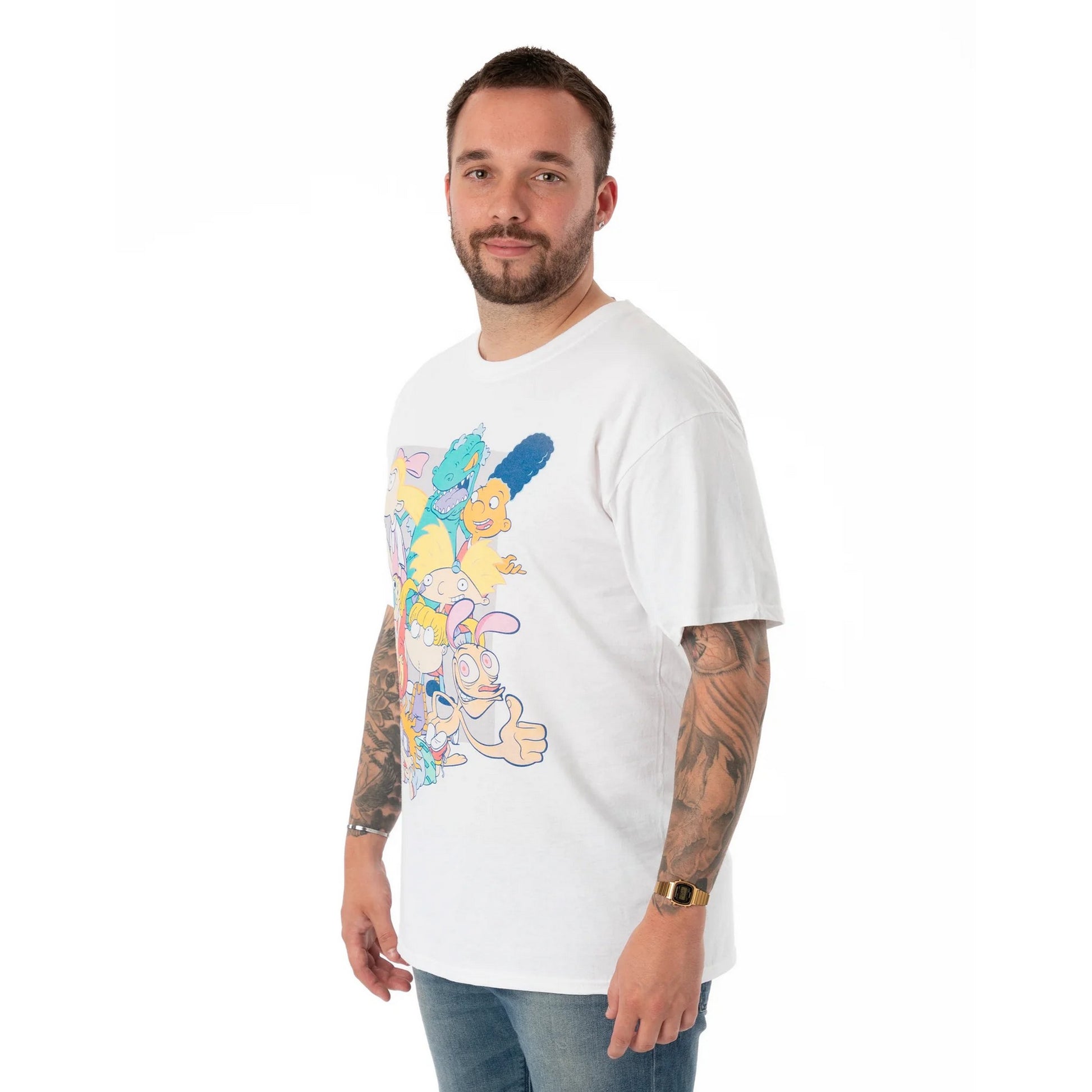 White - Side - Nickelodeon Mens Classic 90´s Short-Sleeved T-Shirt