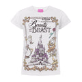 White - Front - Beauty And The Beast Girls Short-Sleeved T-Shirt