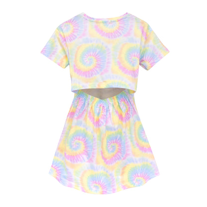 Multicoloured - Close up - Barbie Girls Open Back T-Shirt Dress (Pack of 2)
