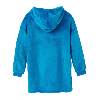 Blue - Back - Sonic The Hedgehog Boys Fleece Hooded Hoodie Blanket