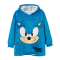 Blue - Front - Sonic The Hedgehog Boys Fleece Hooded Hoodie Blanket