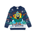 Multicoloured - Front - SpongeBob SquarePants Childrens-Kids Let It Snow Knitted Jumper