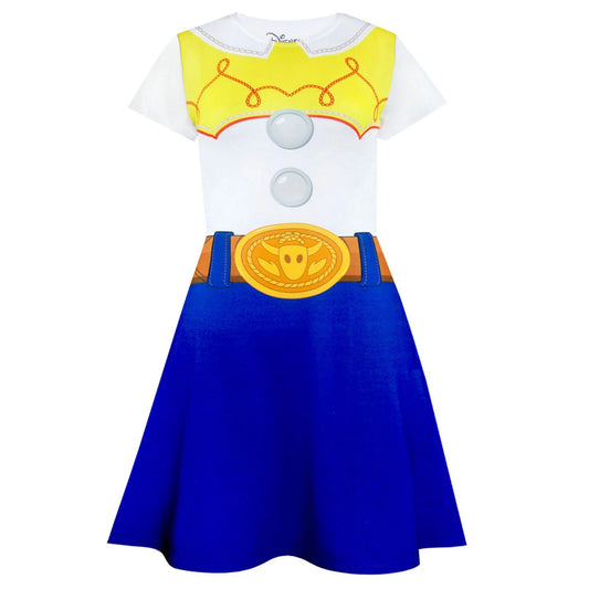 White-Blue - Front - Toy Story Girls Jessie Costume Dress
