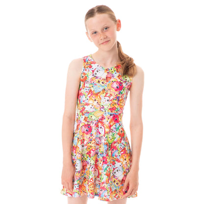 Pink - Back - Shopkins Girls Skater Dress