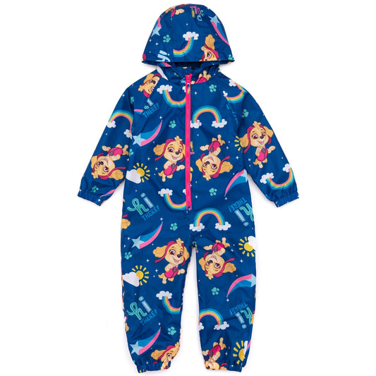 Blue - Front - Paw Patrol Girls Skye Puddle Suit