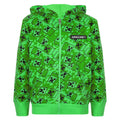 Green-Black - Front - Minecraft Boys Creeper All-Over Print Hoodie