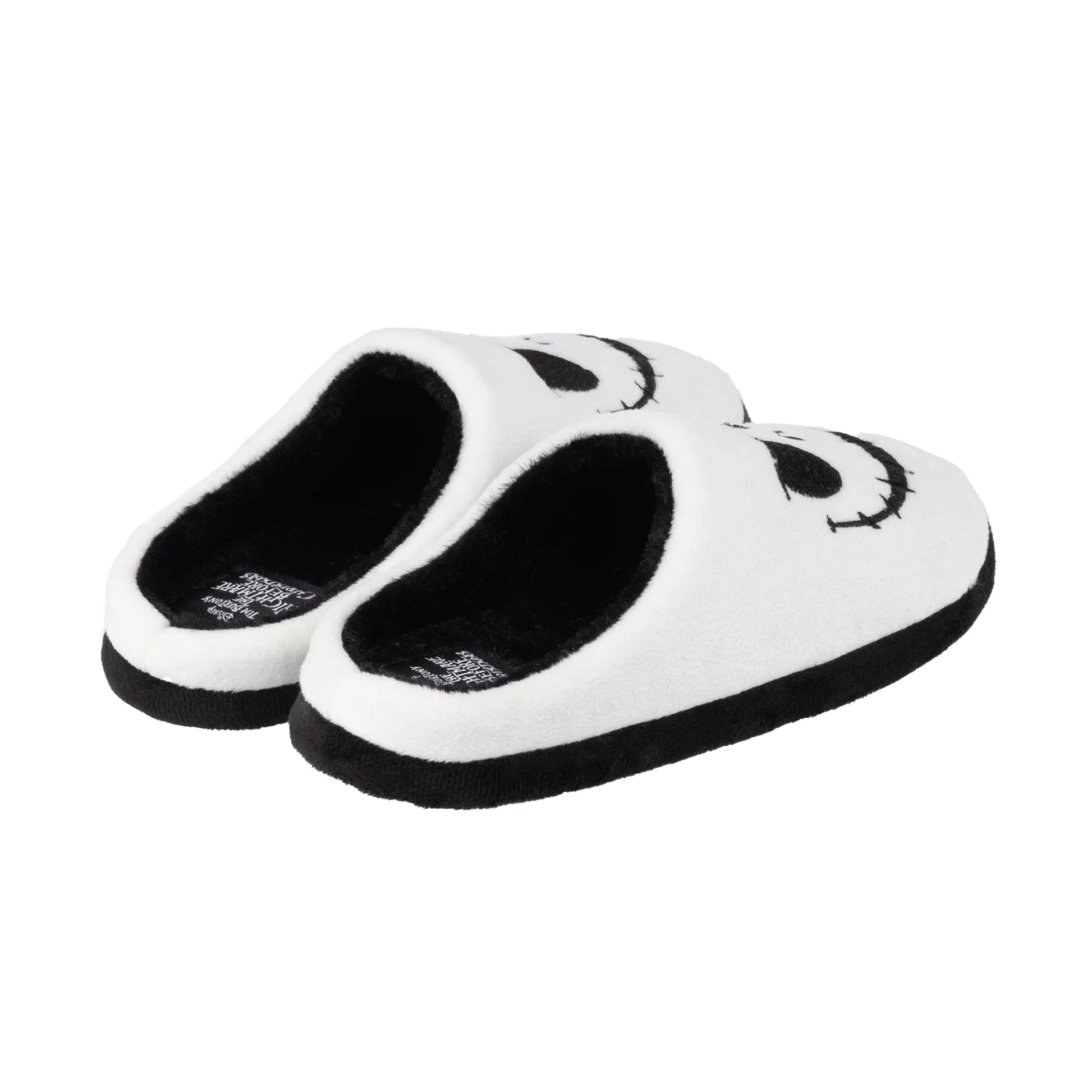 White-Black - Back - Nightmare Before Christmas Womens-Ladies Jack Skellington Slippers