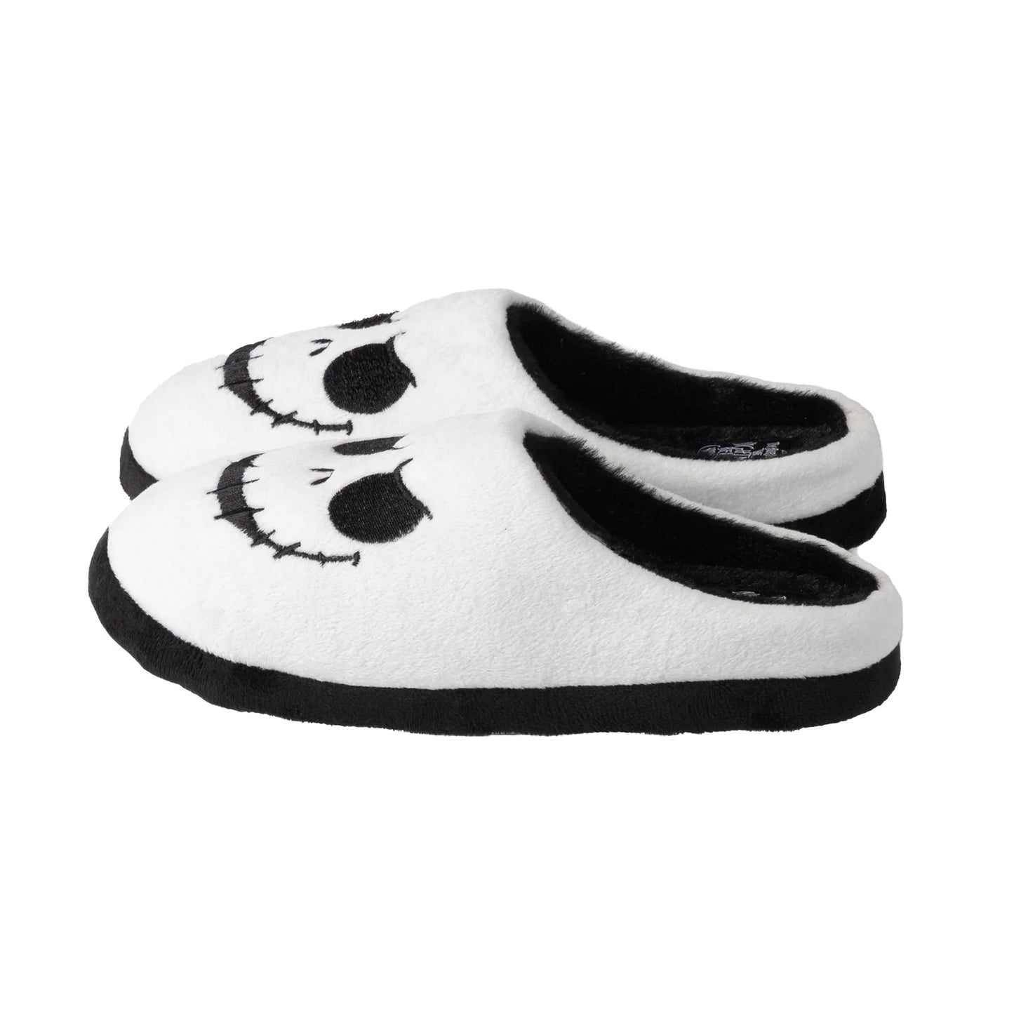 White-Black - Side - Nightmare Before Christmas Womens-Ladies Jack Skellington Slippers