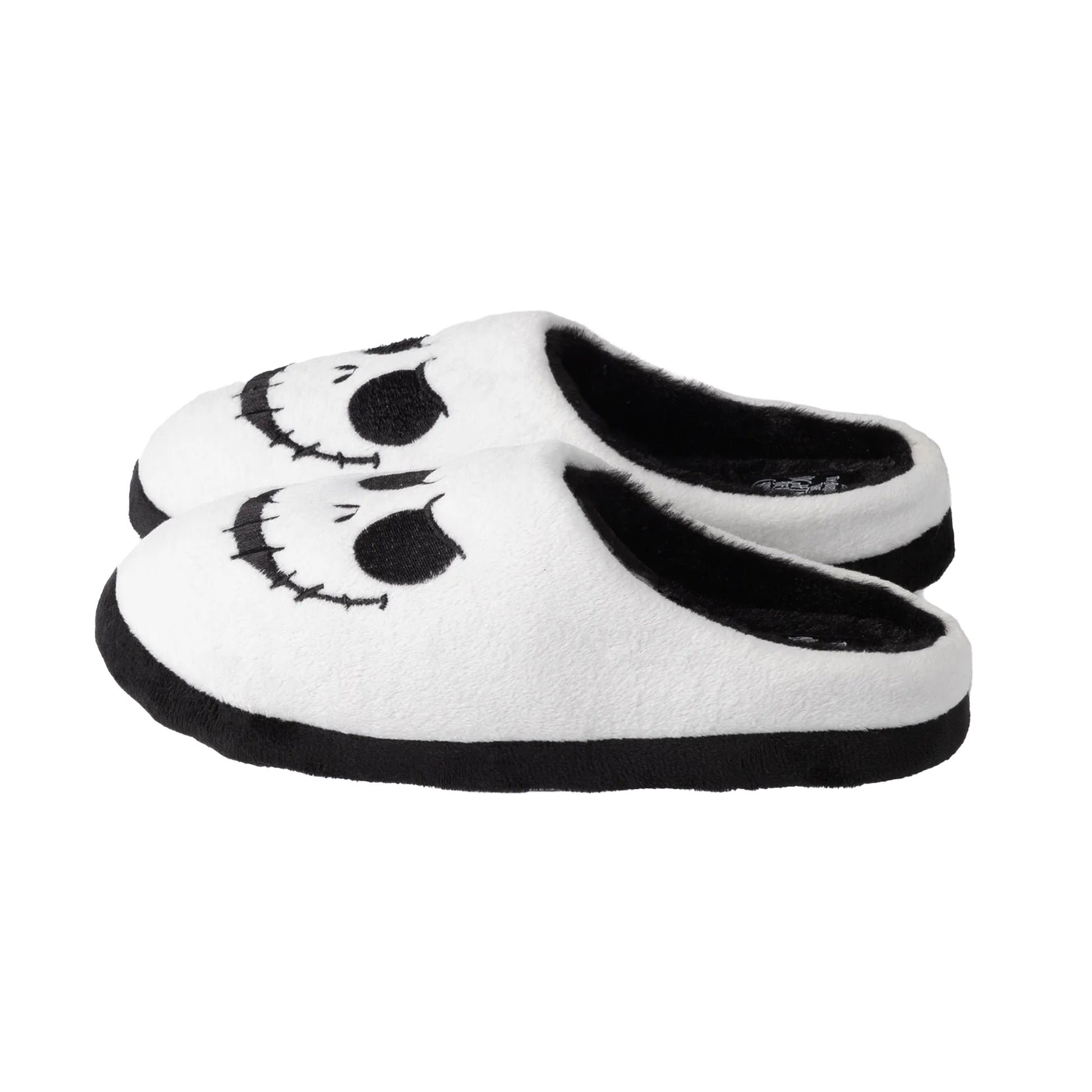 White-Black - Side - Nightmare Before Christmas Womens-Ladies Jack Skellington Slippers