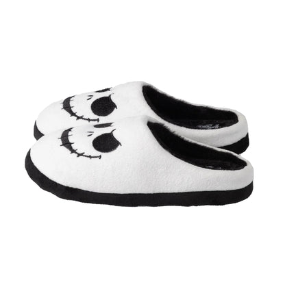White-Black - Side - Nightmare Before Christmas Womens-Ladies Jack Skellington Slippers