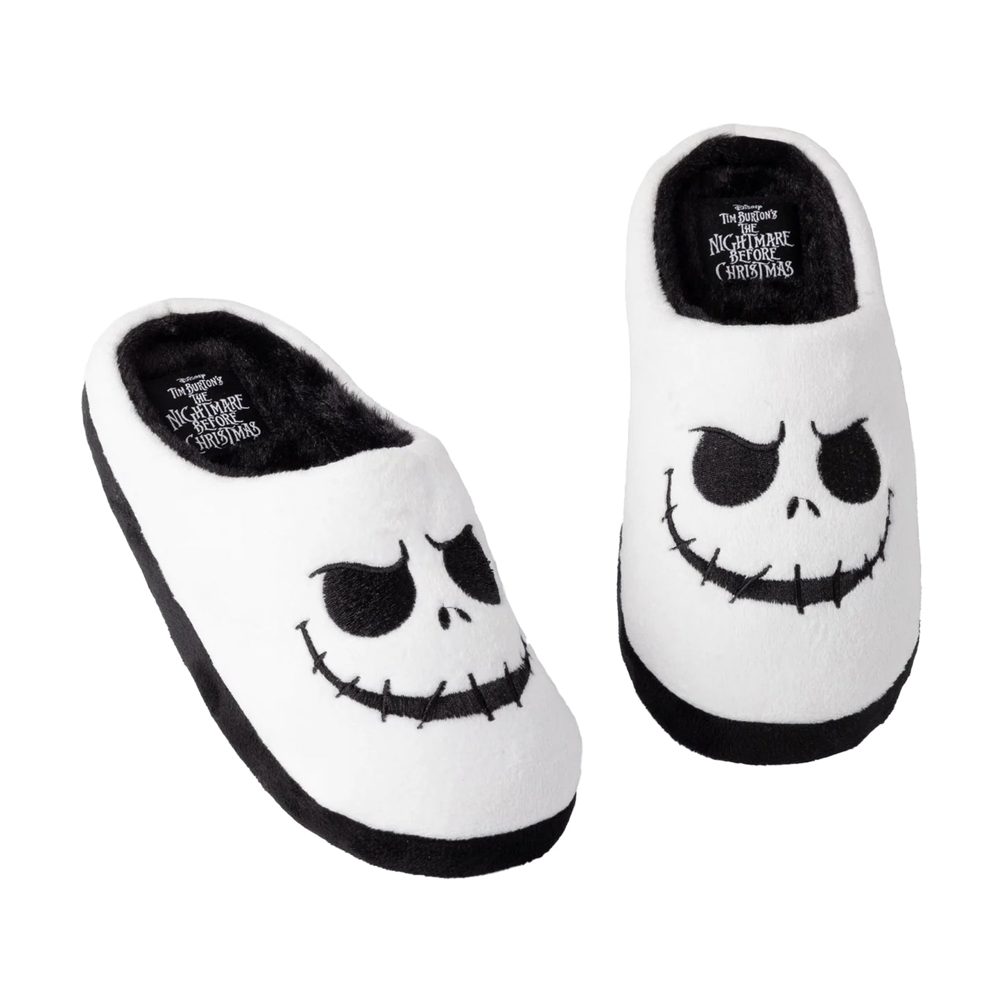 White-Black - Front - Nightmare Before Christmas Womens-Ladies Jack Skellington Slippers