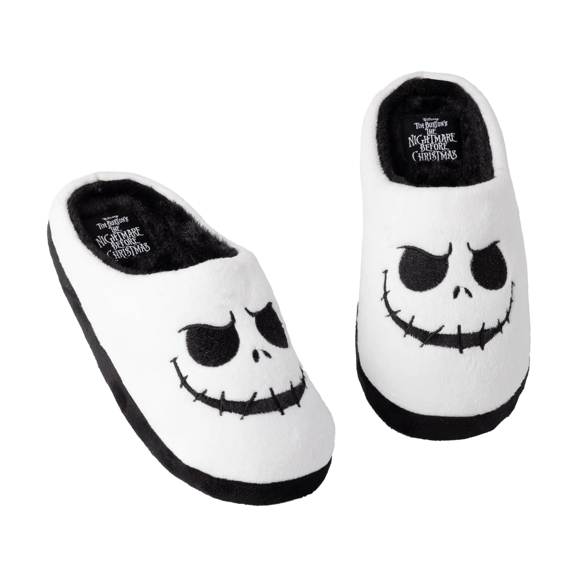 White-Black - Front - Nightmare Before Christmas Womens-Ladies Jack Skellington Slippers