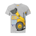 Grey-Yellow - Front - JCB Childrens-Kids Live 2 Dig T-Shirt
