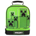 Green-Black - Front - Minecraft Zip Creeper Lunch Bag