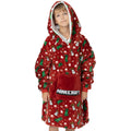 Red - Back - Minecraft Childrens-Kids Oversized Christmas Hoodie Blanket